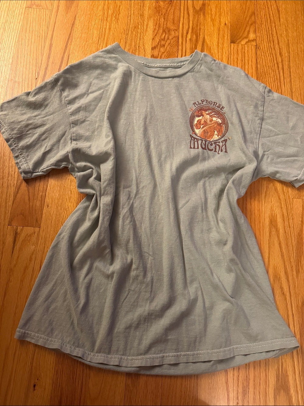 Light Blue Short Sleeve Graphic Tee with Chest Logo